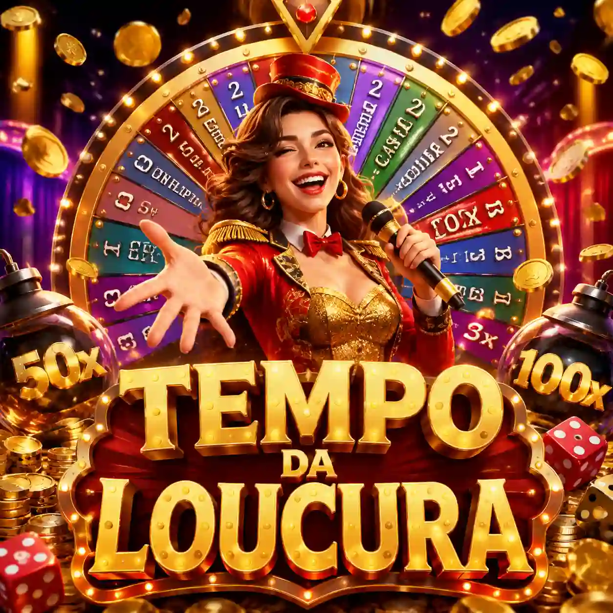 Card do Crazy Time com roda colorida